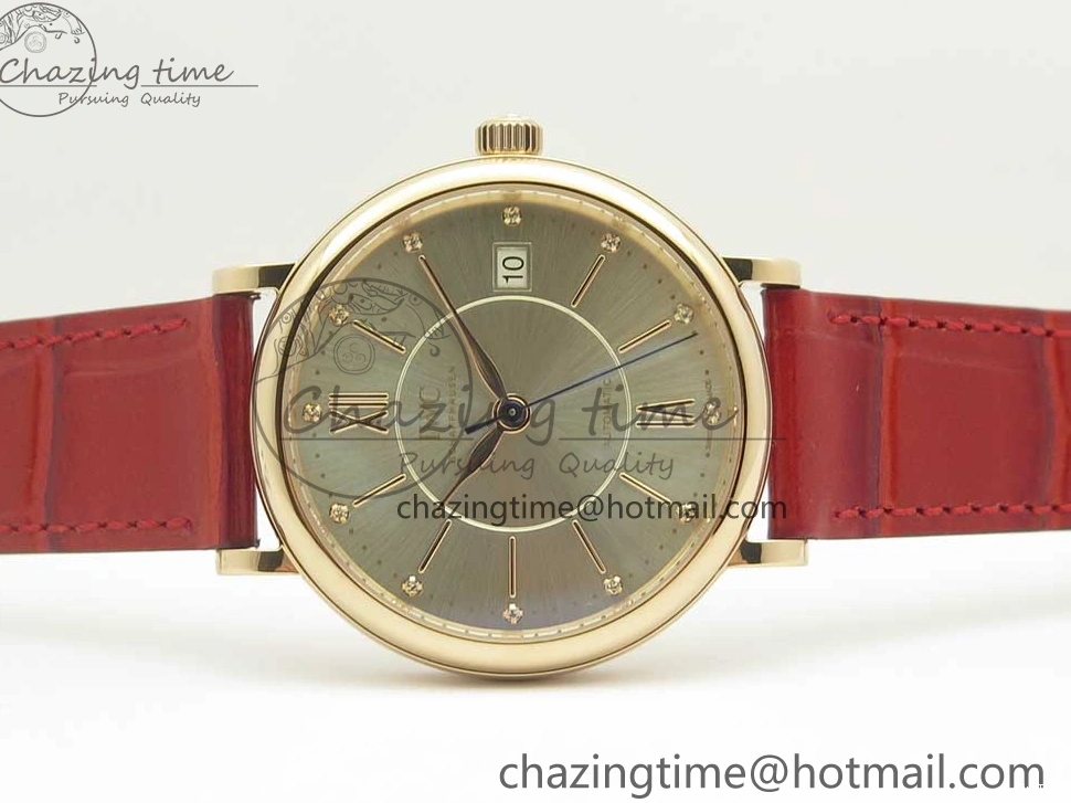 MIROTIME 0319 Portofino IW458101 RG MK 1:1 Best Edition Silver Dial On Red Leather Strap MIYOTA FashionForward 7162